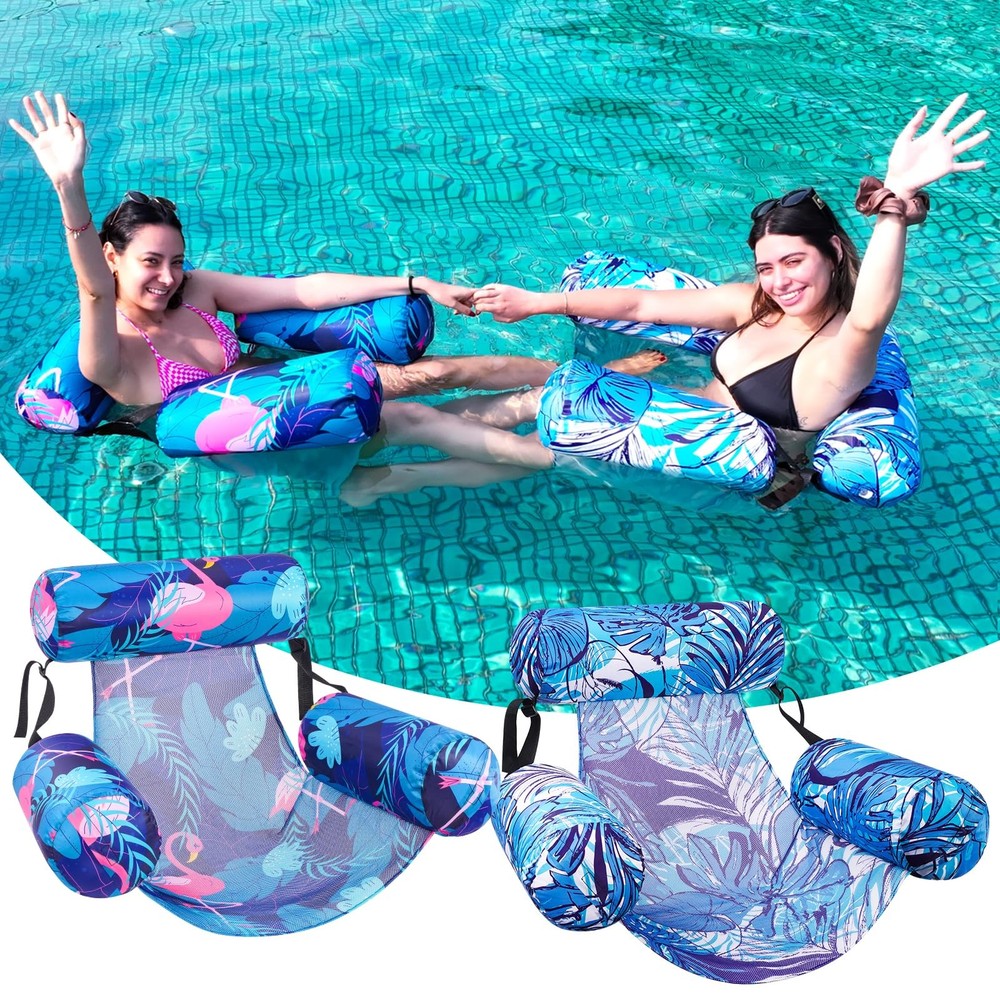 Inflatable Pool Float Chair 2 Pack Pool Floats Adult Heavy Duty, Water Float…