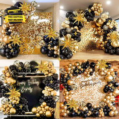 Black and Gold Balloon Arch Kit 117 PCS, Gold and Black Party Decorations, 2026