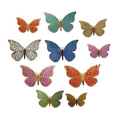 3D Magnetic Multicolour Butterfly Decals Decorations 12pk Insect Bug Party Decor