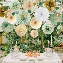 Sage Green Party Decorations Sage Green and Gold Party Decorations Pom Poms F…