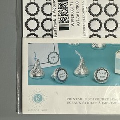 Starburst Seals Print Your Own Decal White With Silver 0.75in Crafting