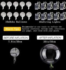 LED Balloons 10 Pack, Light Up Balloons 20 Inches Clear Helium Bobo Balloon, …