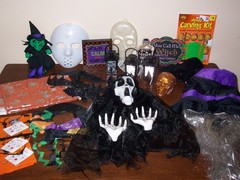 Halloween decor: ghosts-bats-mask-witch-skull-creepy scary fun decorations-22pc