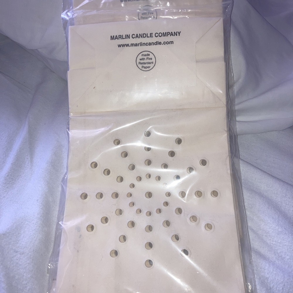 10Pcs White Paper Luminary Bag Sun Flame Resistant Candle Bags for Party