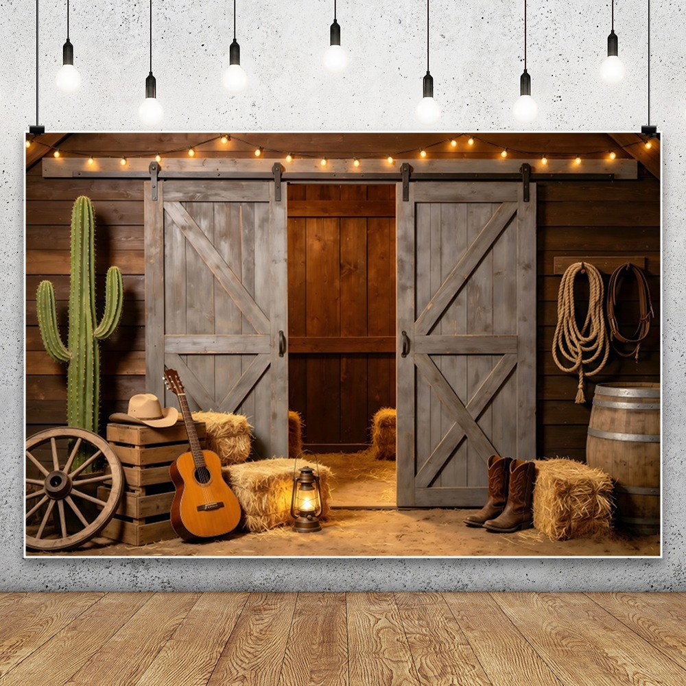 Western Cowboy Backdrop Wild West Photo Background Party Decor Banner