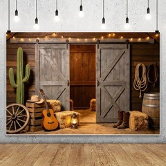 Western Cowboy Backdrop Wild West Photo Background Party Decor Banner
