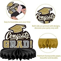 9PCS Graduation Party Decorations Class of 2025 Congrats Grad Table Black