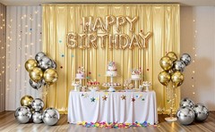 10x10FT Gold Sequin Backdrop Curtain for Party – 2 Panels 5x10FT Wrinkle-Shimmer