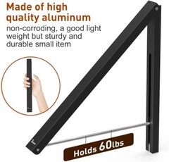 Multi-functional Collapsible Clothes Rack – Easy Install, Space Saver, Black