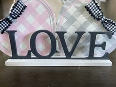 Love & Home Table Décor – Buffalo Check Reversible Hearts – Hand Crafted