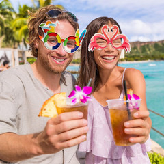 32 Pack Beach Party Paper Glasses Tropical Luau Photo Booth Props Summer Decor S