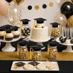Mini Graduation Caps with Tassels 9 Pack Small Plush Toy Dog Decoration