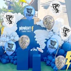 30Pcs Nado 2nd Decorations for Boys/Blue Silver White Tornado Balloons for Ye…