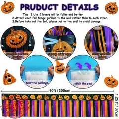 ILHSTY 8 Pack Halloween Fringe Streamers Pumpkin