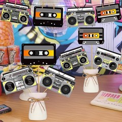 24 Pcs Music Centerpieces for Table 80s 90s Party Decorations Radio Boombox T…
