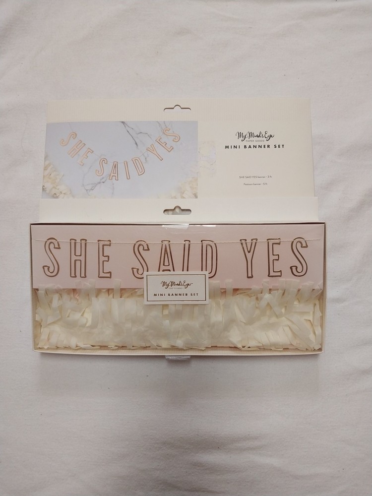 My Mind’s Eye She Said Yes Mini Banner Set 2 Pieces