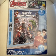 Marvel Avengers Birthday Wall Decoration Over 6Ft Party Banner Photo Backdrop AV