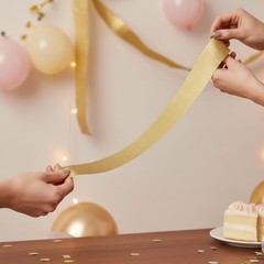 Gold Streamers 4 Rolls 328ft Gold Crepe Paper Decor