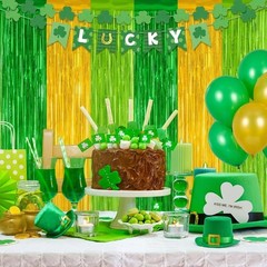 Party-Ready Gold and Light Green Foil Streamers – 2 Pack, Easy to Assemble