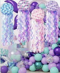 Mermaid Birthday/ Dress Up Crown & Four Jellyfish Paper Lanterns Combo