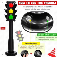 2 Pack 59 Inch Jumbo Inflatable PVC Traffic Light Balloons Racing Car Birthda…