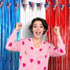 3 Pack 3.3 x 8.2 ft Tinsel Foil Backdrop Curtains – Perfect for Any Celebration