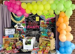 Mocsicka 90S House Party Backdrop Hip Hop 80’S 90’S Theme Party Decorations Gra