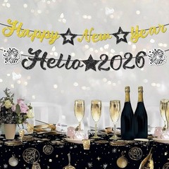 Happy New Year Banner Glitter, NO DIY | New Years Eve Party Decorations Supplies