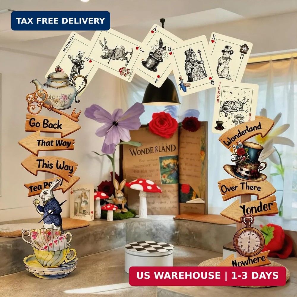 20PCS Wonderland Tea Party Decorations Wonderland Teapot Themed Paper Cutouts Te