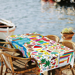 Summer Coloring Tablecloth, 72 X 32 Inch Summer Crafts for Kids, Coloring Table