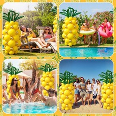 206 Pcs Pineapple Balloon Kit with Metallic Gold Dark Green Long Balloons Dec…