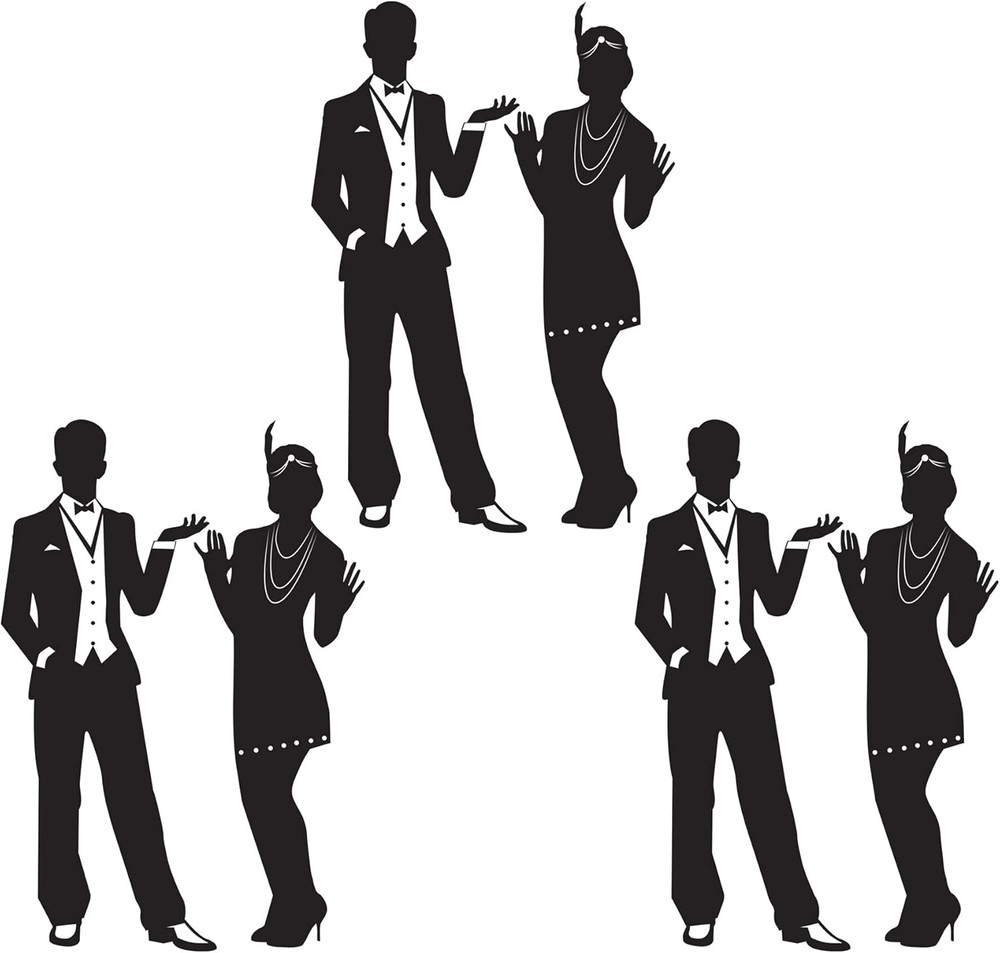 6-Piece Roaring 20’S Cutouts, Great Gatsby Party Decorations, 20’S Theme Décor,