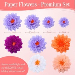 20 Vibrant Paper Flower Decorations for Stunning Party Backdrops – Mixed Sizes