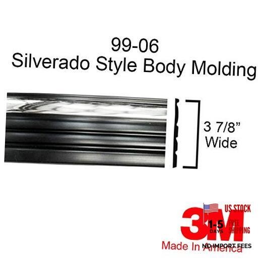 Black Chrome Side Body Trim Molding for 1999-2006 Chevy Half Roll – 10 ft