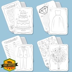 Big Dot of Happiness Wedding Kids Table Coloring Activity Cards, Wedding-Them…