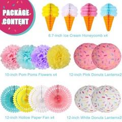 Donut Party Decorations, Sweet Party Supplies Hanging Donut Lanterns Party Fa…