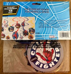 Spiderman Hanging Swirls Decorations 12ct Birthday Party Supplies