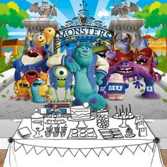 Monsters University Party Supplies Birthday Banner Backdrop Poster Vinyl 7*5ft