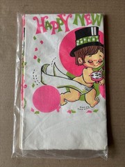 Vintage Fashion Ware Table Cover Happy New Years NYE Party 52”x96” Plastic? 80’s