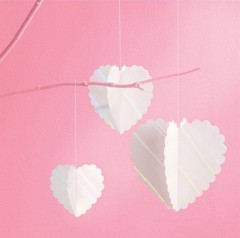 Spritz 8ct Iridescent White Heart Multipack Heart Hanging Party Birthday Decor