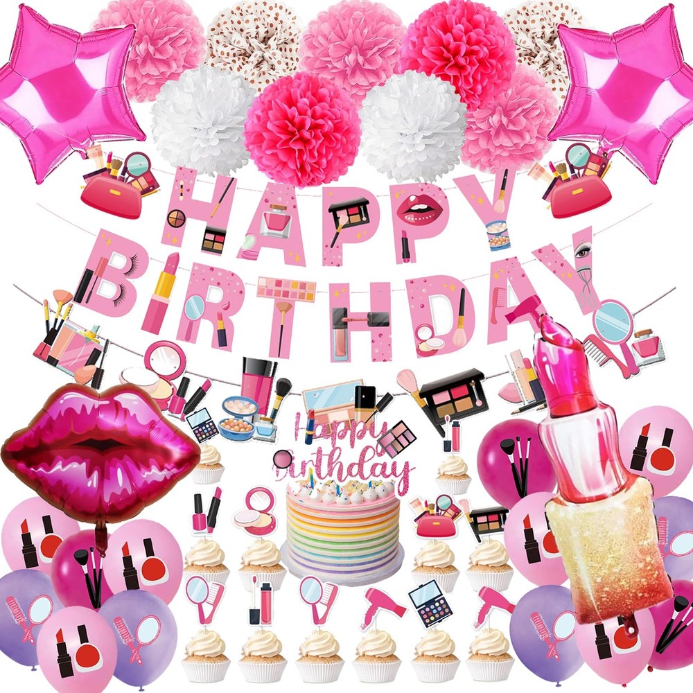 Makeup Party Supplies 66pcs Spa Party Decorations Set-Makeup Theme Party Deco…