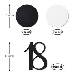 Black Glitter 18 Confetti 200 PCS 18th Birthday Number Table Decor