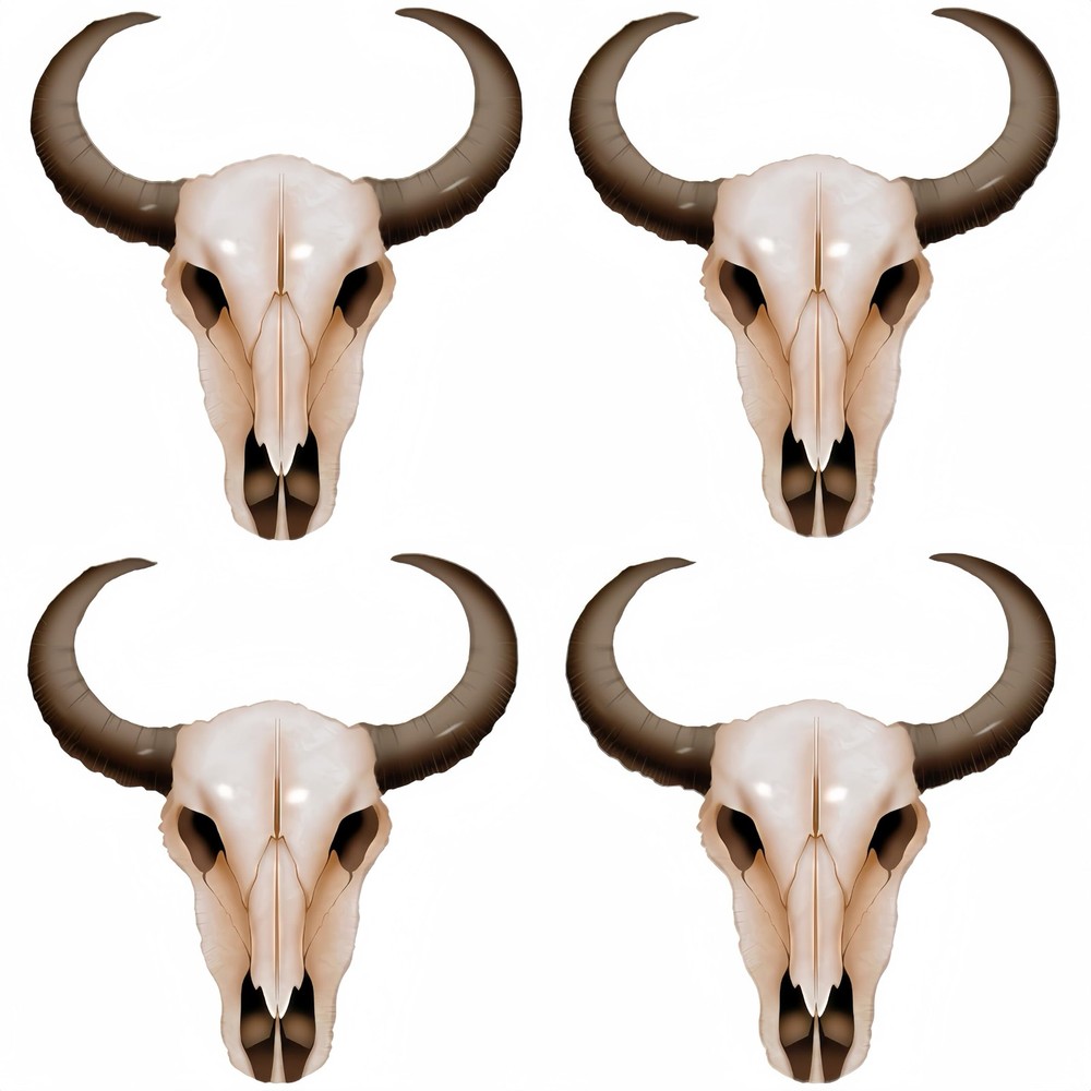 4Pcs Western Long Horn Cow Balloons/37Inch Cowboy Longhorn Aluminium Foil Bal…
