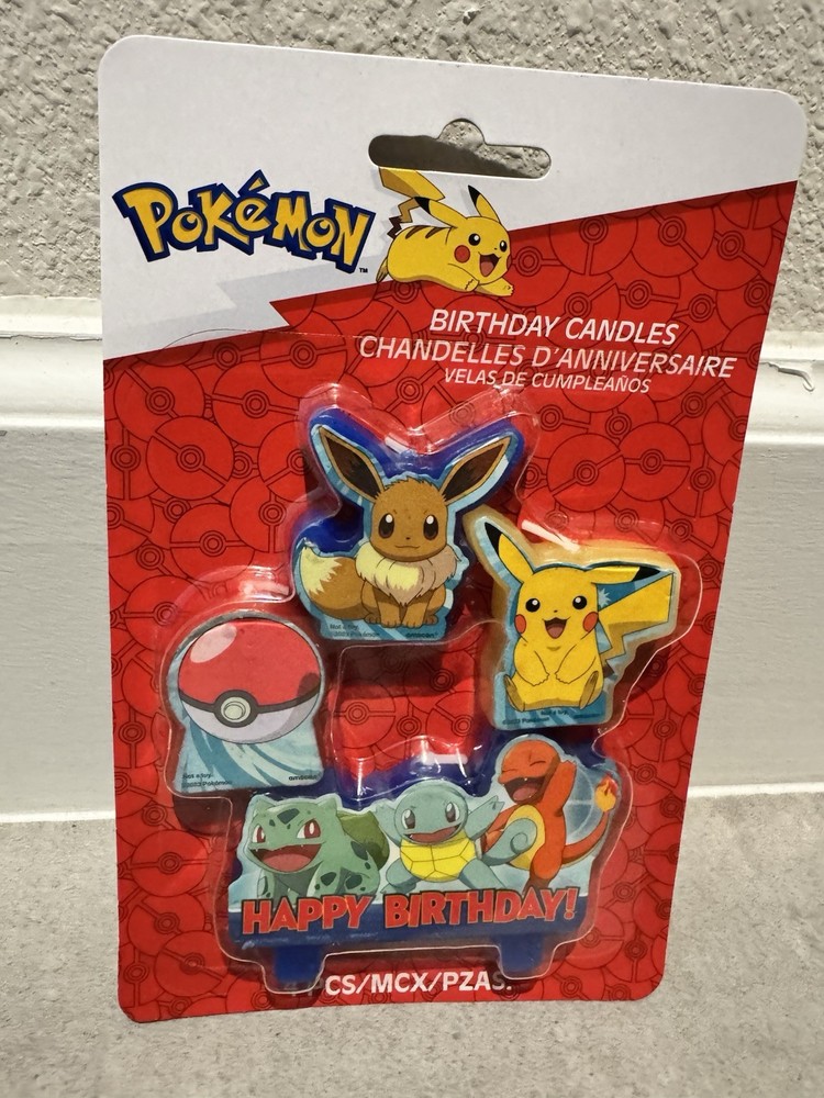 NEW Pokemon Birthday Candle Set 4pcs 1.5″-2″ Pikachu Squirtle Charmander