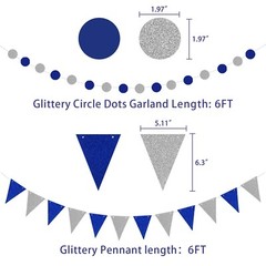 Navy Blue & Silver Happy Birthday Party Balloon kit for men, women, boys & girls