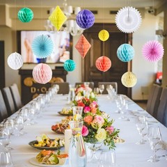 20Pcs Multi-Color Honeycomb Decoration Kit for Candy Bar Party Decor Pastel C…