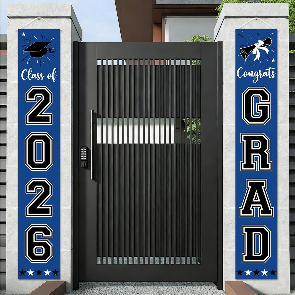 Graduation Decorations Class of 2026 for Any Schools or Grades (blue) 70.8×11.8