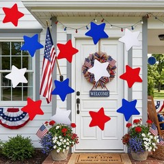 12 Pack 14 Inches Large Red White Blue Stars Patriotic Decorations Giant Felt St