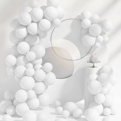 100 Pcs Quick Link Balloons Pearl White Latex Linking Balloons Balloon Wall A…
