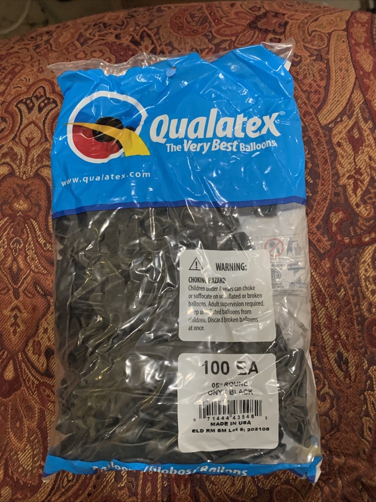 5” Round Onyx Black Qualatex Balloons, 100ct